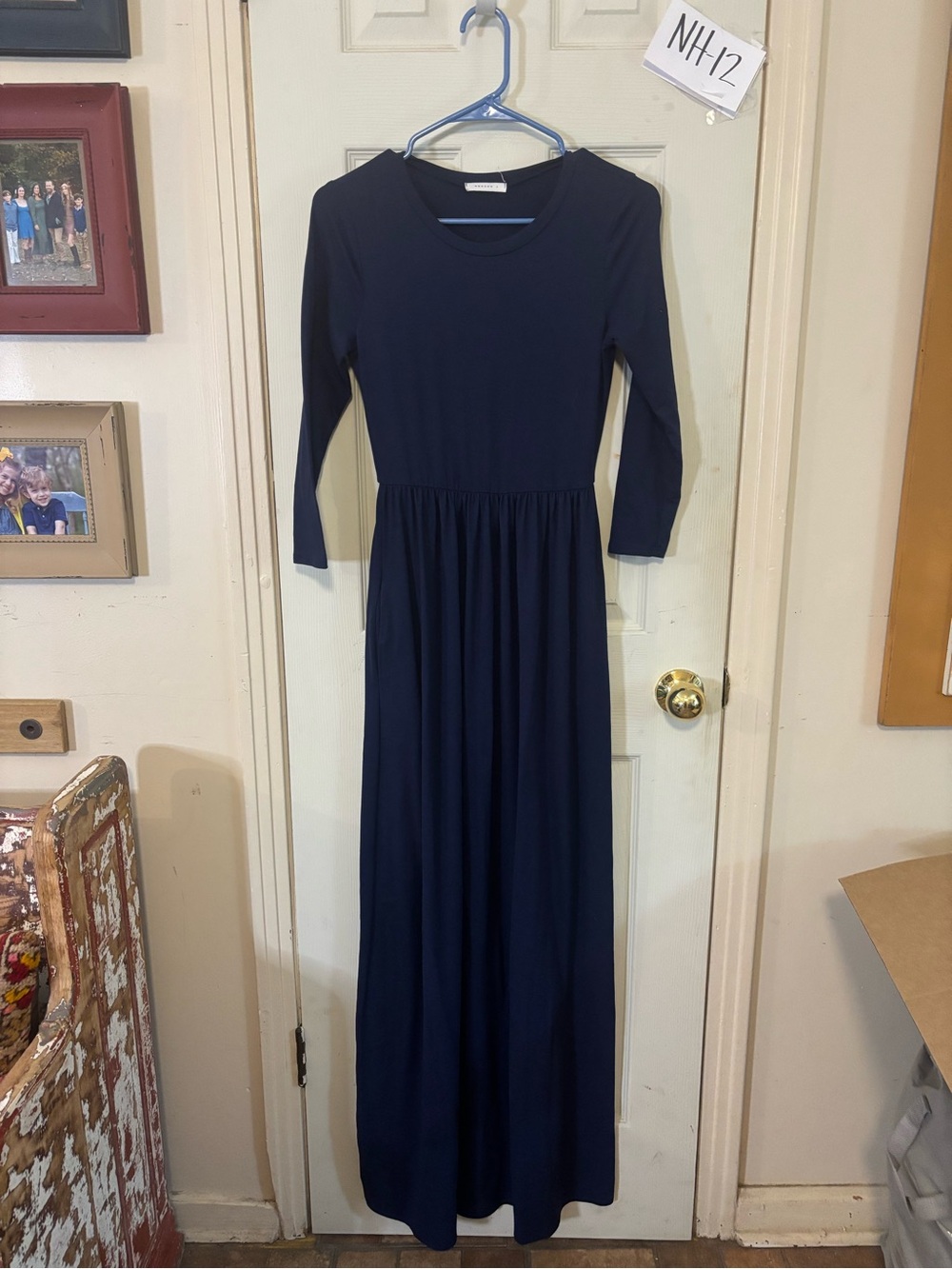 Reborn J Navy Long Sleeve Maxi Dress